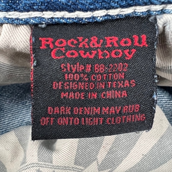 Rock & Roll Denim Cowboy Wide Leg Distressed Jeans Size 14 Women’s - Picture 4 of 8